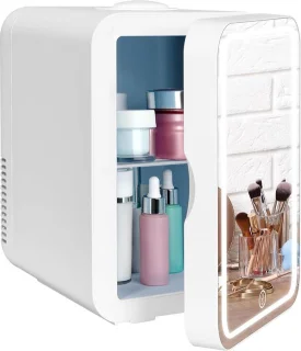 Skincare Fridge Mini Koelkast 8L Met Spiegel en Verlichting