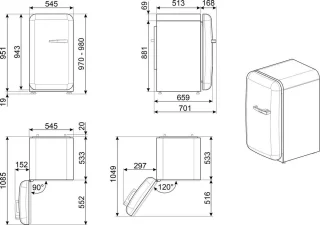 Smeg FAB10HLWH5 koelkast vrijstaand 135L wit