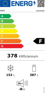Smeg FQ55FNDF Amerikaanse koelkast 539L Zwart