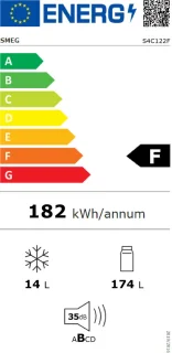 Smeg S4C122F Inbouw Combi-koelkast Wit 188L