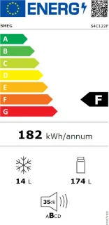Smeg S4C122F Inbouw Combi-koelkast Wit 188L