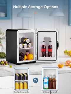 SnelShoppen mini-koelkast 15 l draagbaar ac/dc 12v zwart