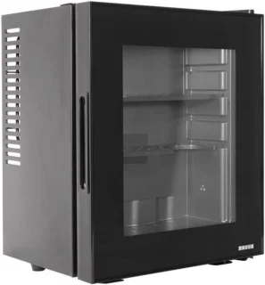 SnelShoppen minibar met glazen deur in zwart