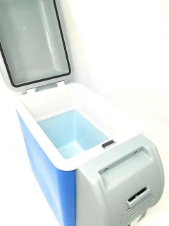 SnelShoppen portable mini koelkast voor auto en caravan, 7,5 l, grijs en blauw