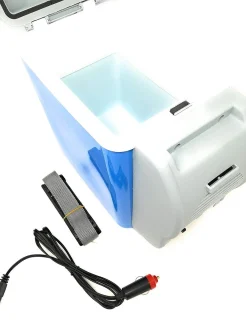 SnelShoppen portable mini koelkast voor auto en caravan, 7,5 l, grijs en blauw