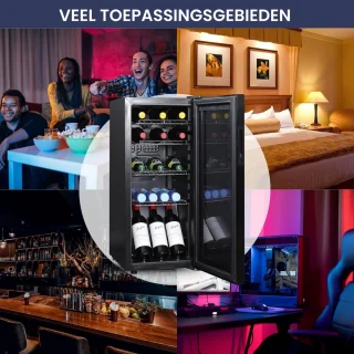 Sommertal drankkoelkast zwart touchscreen met slot