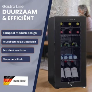 Sommertal drankkoelkast zwart touchscreen met slot