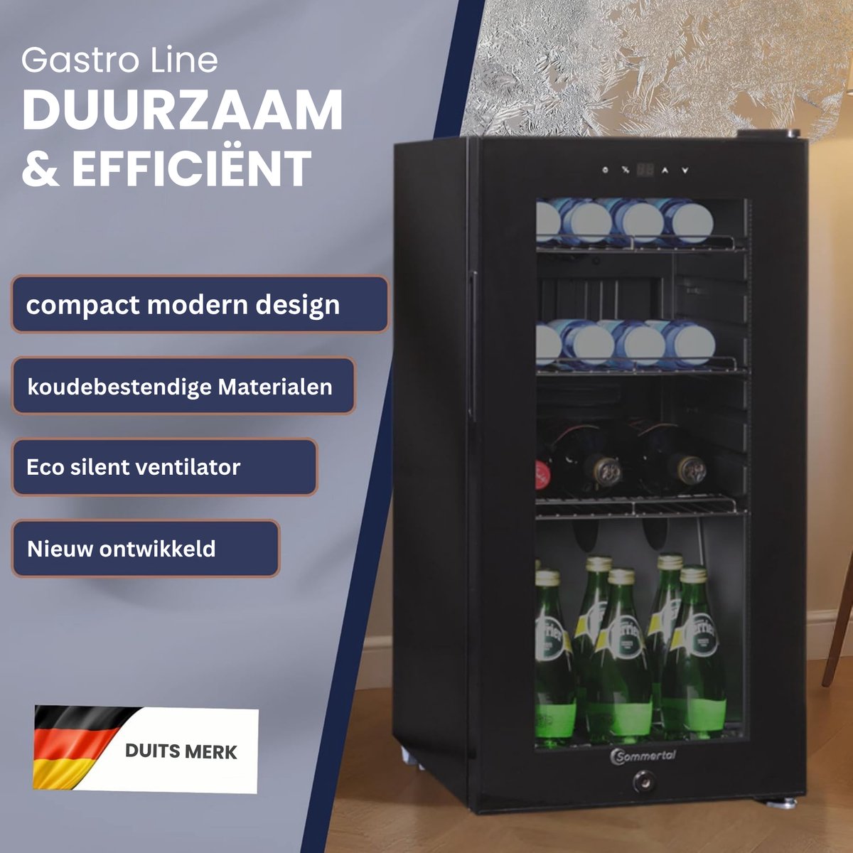 Wat vinden we goed aan de Sommertal drankkoelkast zwart touchscreen slot F