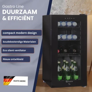 Sommertal drankkoelkast zwart touchscreen slot F