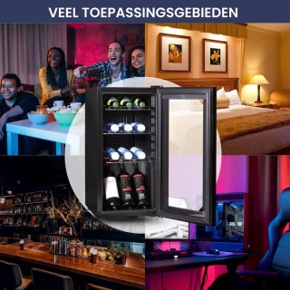 Sommertal drankkoelkast zwart touchscreen slot F