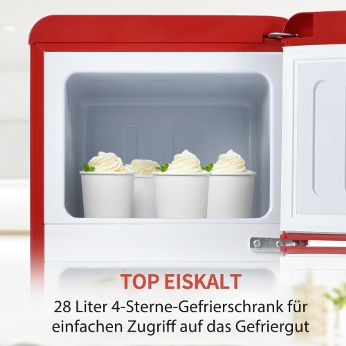Steven retrokoelkast koel-vriescombinatie 105,5 cm tweedeurig