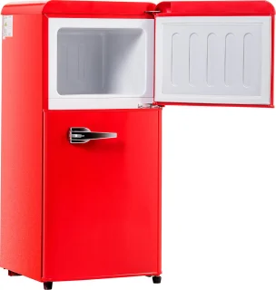Sweiko Mini Koel-vriescombinatie Retro Rood 60L
