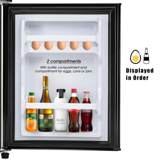 Sweiko Mini koelkast zwart 60L koel-vriescombinatie dubbele deur