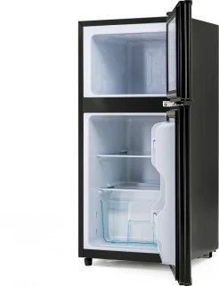 Sweiko Mini koelkast zwart 60L koel-vriescombinatie dubbele deur