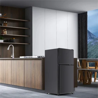 Sweiko Mini koelkast zwart 60L koel-vriescombinatie dubbele deur