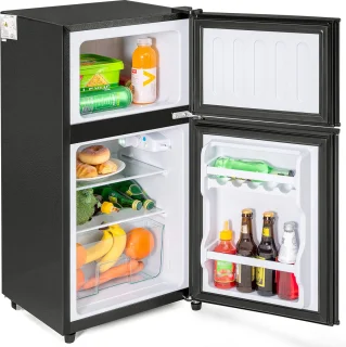 Sweiko Mini koelkast zwart 60L koel-vriescombinatie dubbele deur