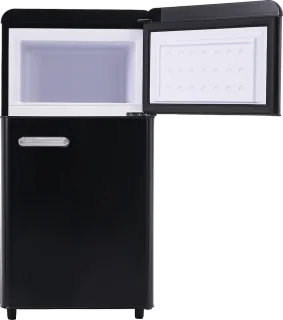 Sweiko Zwart Retro koelkast dubbele deur 72L
