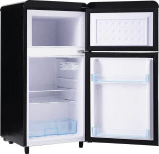 Sweiko Zwart Retro koelkast dubbele deur 72L