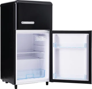 Sweiko Zwart Retro koelkast dubbele deur 72L