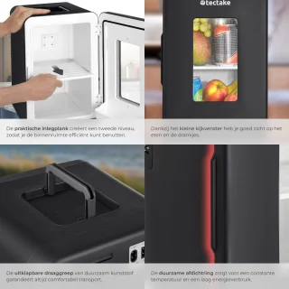 tectake Mini-Autokoelkast 14L Draagbare Minibar