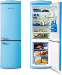 Vestfrost Retro NoFrost koel-vriescombinatie blauw