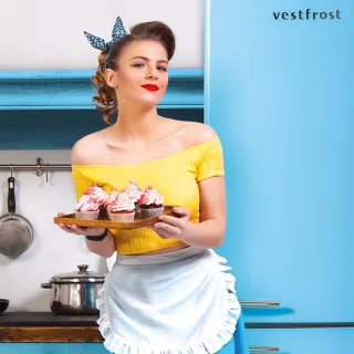 Vestfrost Retro NoFrost koel-vriescombinatie blauw