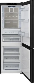 Vestfrost VR-FB373-2H0B koelvriescombinatie zwart glasdeur