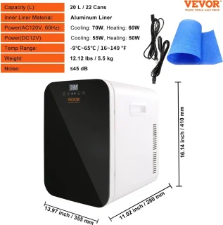 Vihes Mini koelkast - koel-vriescombinatie 20 L