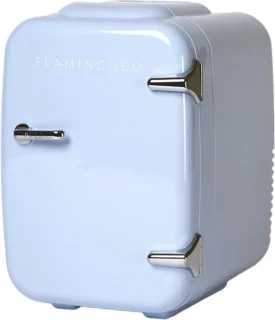 Vintage Blauwe Mini Koelkast 4L Draagbaar