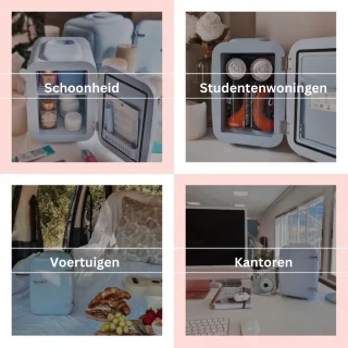 Vintage Blauwe Mini Koelkast 4L Draagbaar