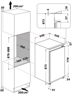 Whirlpool ARG 90712 Inbouwkoelkast