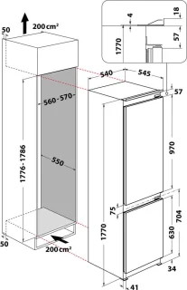 Whirlpool ART 65011 Inbouw Koel-Vriescombinatie Wit