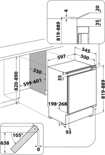 Whirlpool WBUF011 geïntegreerde koelkast wit