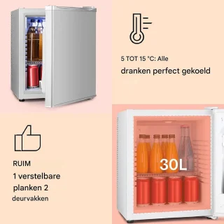 White-label Mini Koelkast Minibar Zilver