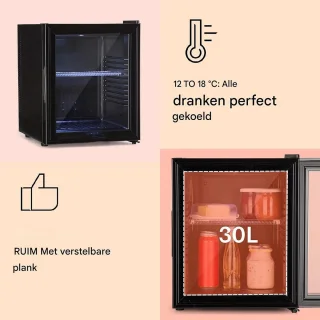 White-label Mini Koelkast Zwart
