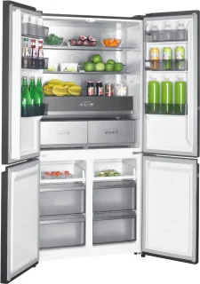 Wiggo WR-MD19E(DX) Amerikaanse Koelkast 505L Zwart RVS