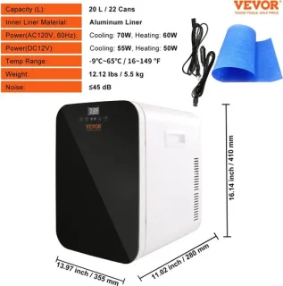Wildor Mini Koelkast 20L Vrijstaand Wit 12V