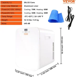 Wildor Mini Koelkast 20L Wit Vrijstaand