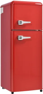 Zubaliya Retro Koelkast Rood - Mini Tweekamerkoelkast 92 L