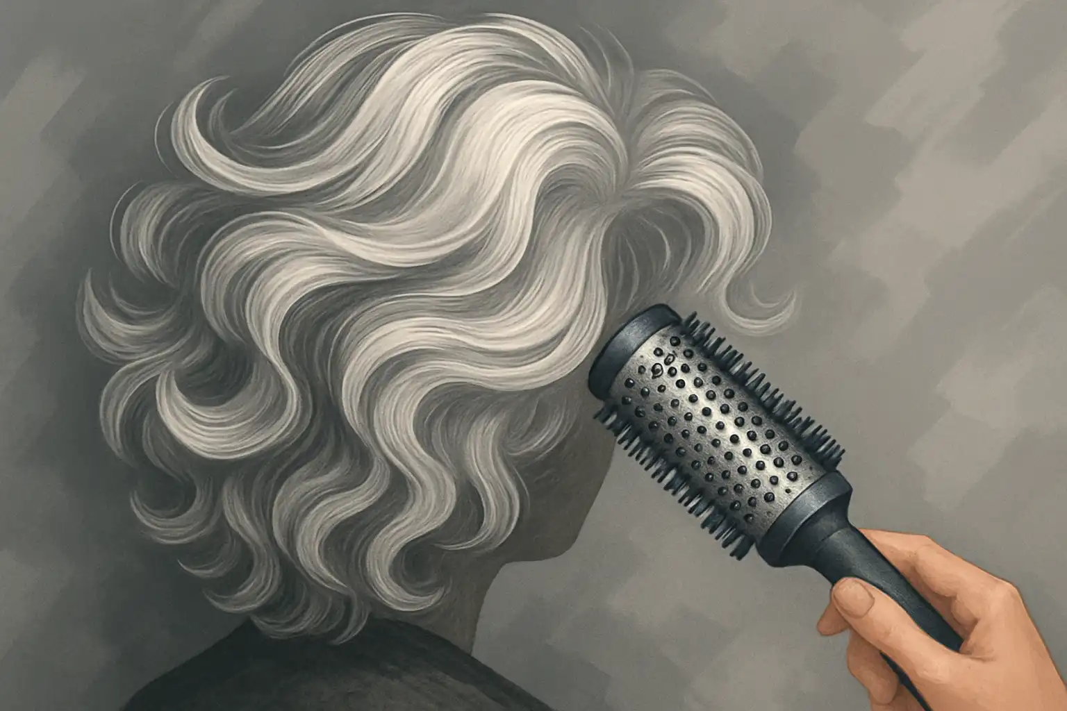 Grijs haar omarmen: zo geef je zilveren lokken extra volume en glans met een krulborstel