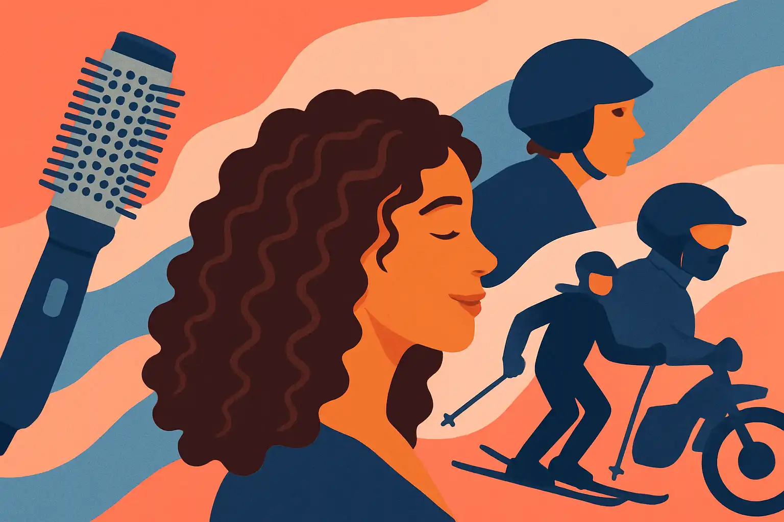 Helmproof kapsels: zo behoud je je krulborstel blow-out tijdens fietsen, skiën en motorrijden