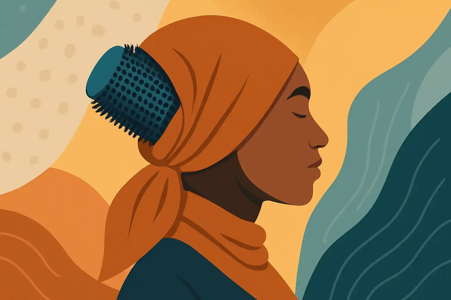 Krulborstel onder je hoofddoek: zo creëer je volume zonder je beschermende stijl te verpesten