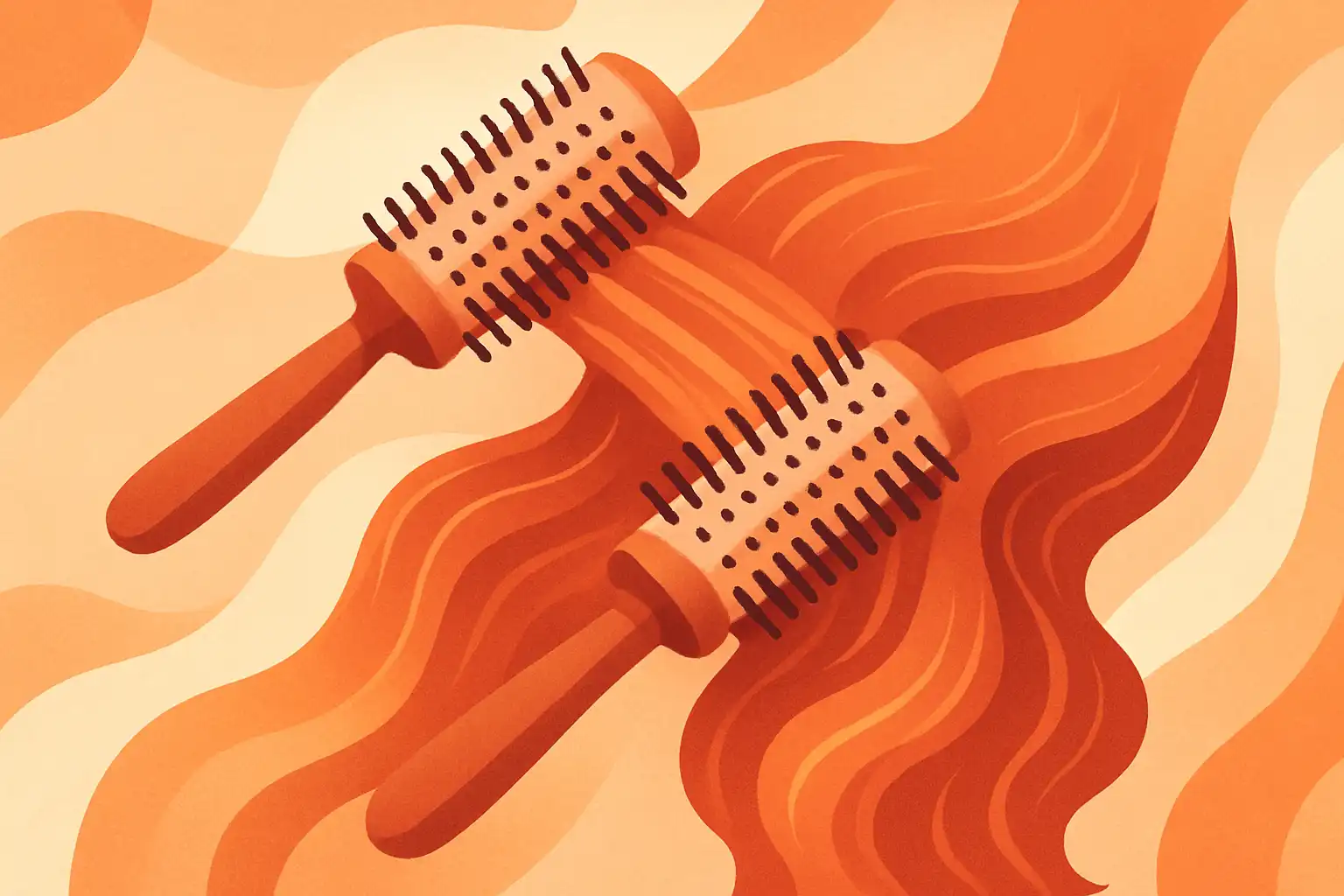 Zo gebruik je twee krulborstels tegelijk voor gelaagd volume zoals in de salon