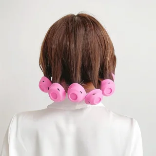 40 stuks magische krulnagels, draagbare krultangen, grote en kleine magische krullen, krullen zonder het haar te beschadigen, Geschikt voor alle haartypen (roze)