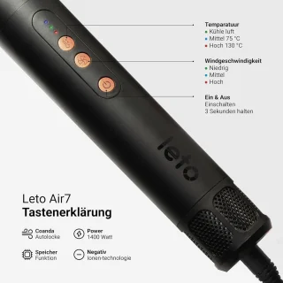 Multifunctionele Föhnborstel Set - 7 in 1 - Heteluchtborstel - Krultang - Stijlborstel - Zelfreinigend - Professioneel - 1400 watt - BLDC-motor