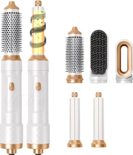 6 in 1 föhnborstel, föhnborstel, ionische föhn, multi-haarstyler voor snel drogen, stylen, krullen, stijlen en volume geven, haarkrultang, stijltang, autowrap airstyler