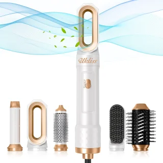 6 in 1 föhnborstel, föhnborstel, ionische föhn, multi-haarstyler voor snel drogen, stylen, krullen, stijlen en volume geven, haarkrultang, stijltang, autowrap airstyler