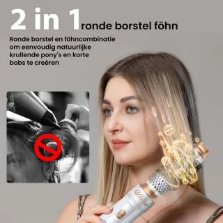 6 in 1 föhnborstel, föhnborstel, ionische föhn, multi-haarstyler voor snel drogen, stylen, krullen, stijlen en volume geven, haarkrultang, stijltang, autowrap airstyler