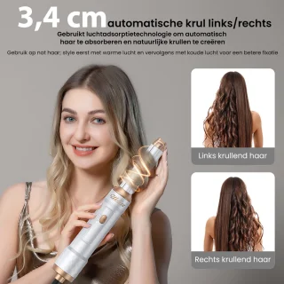 6 in 1 föhnborstel, föhnborstel, ionische föhn, multi-haarstyler voor snel drogen, stylen, krullen, stijlen en volume geven, haarkrultang, stijltang, autowrap airstyler