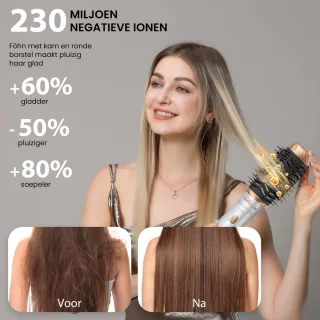 6 in 1 föhnborstel, föhnborstel, ionische föhn, multi-haarstyler voor snel drogen, stylen, krullen, stijlen en volume geven, haarkrultang, stijltang, autowrap airstyler